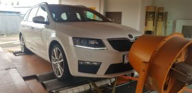 Chiptuning včetně měření na válcové zkušebně vozu Škoda Octavia III RS 2.0 TDI