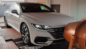 Úprava výkonu včetně měření na válcové zkušebně vozu VW Arteon 2.0 TSI - 140 kW